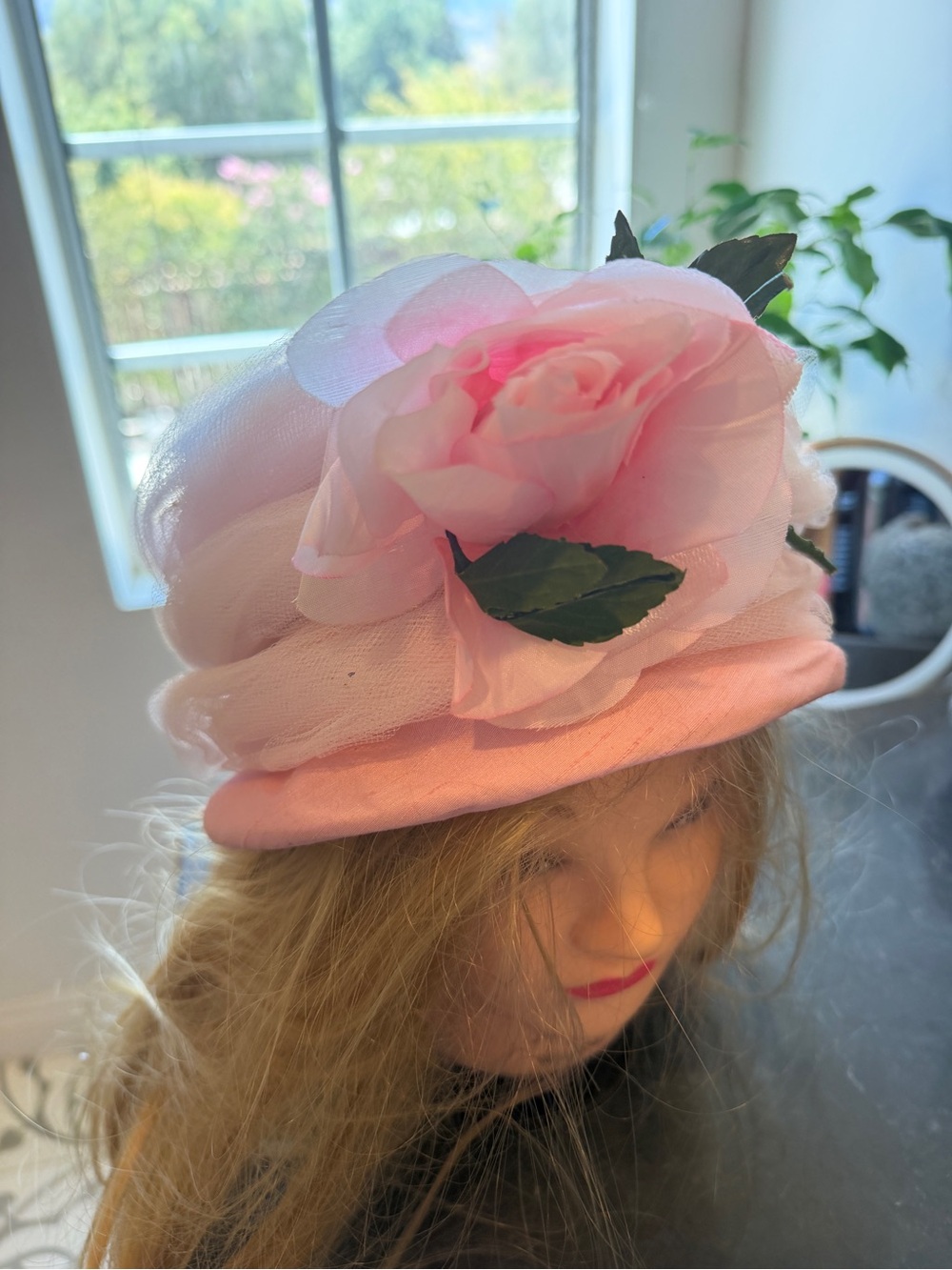 Vintage Pink Floral Ladies Hat